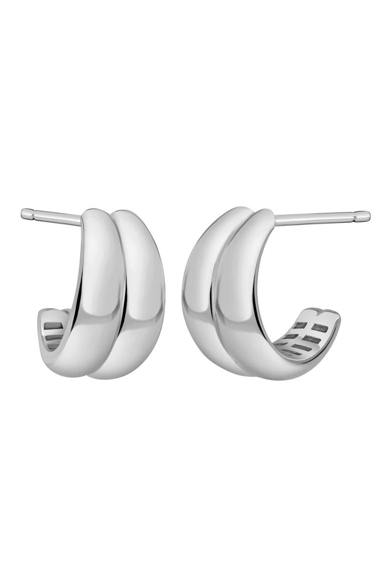 14K Gold Double Tube Hoop Earrings, Main, color, 14K WHITE GOLD
