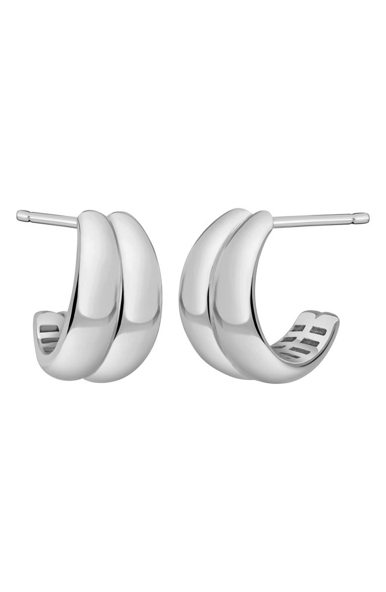 Bony Levy 14K Gold Double Tube Hoop Earrings, Main, color, 14K White Gold