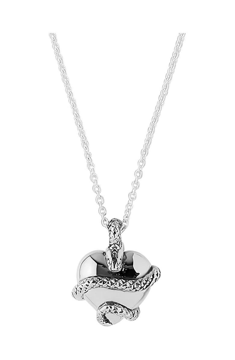 Astor & Orion Wise Heart Charm Necklace, Main, color, Silver