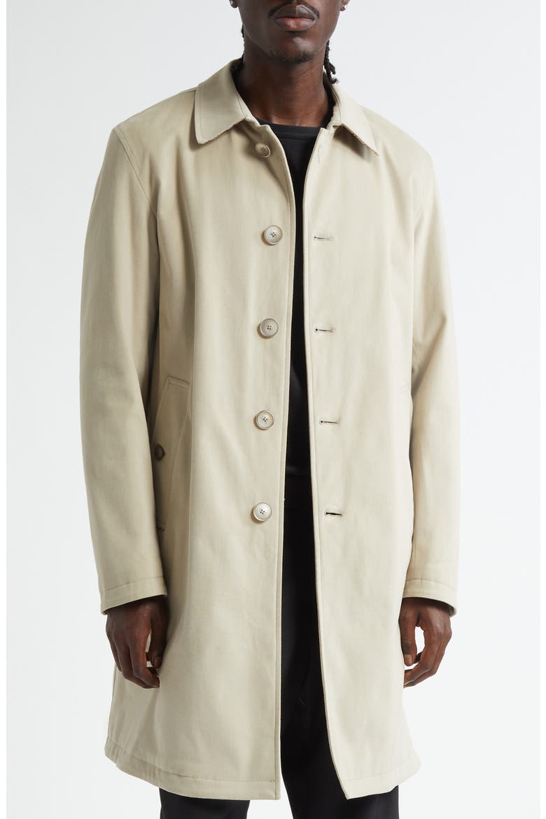 Water Resistant Cotton Stretch Twill Topcoat, Main, color, CHAMPAGNE