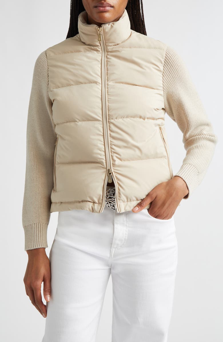 Eleventy Diamond Quilted Down Jacket, Main, color, 02 Sand