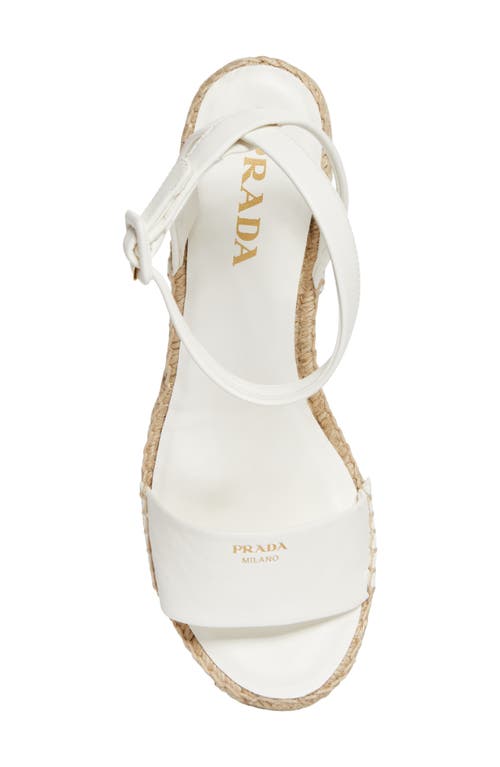 Prada Espadrille Wedge Sandal In Avorio
