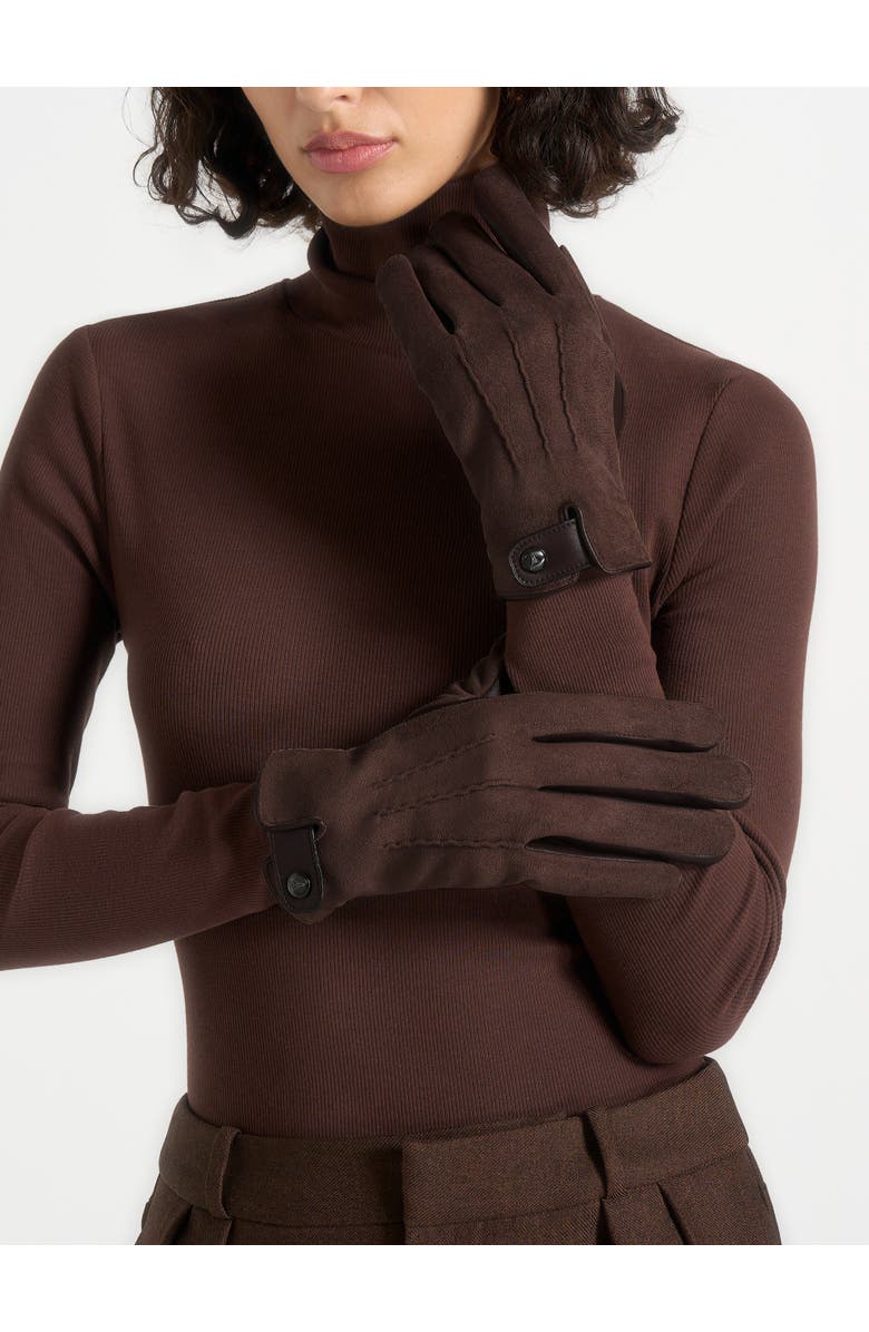 Manière De Voir Mario Suede Gloves, Alternate, color, Brown