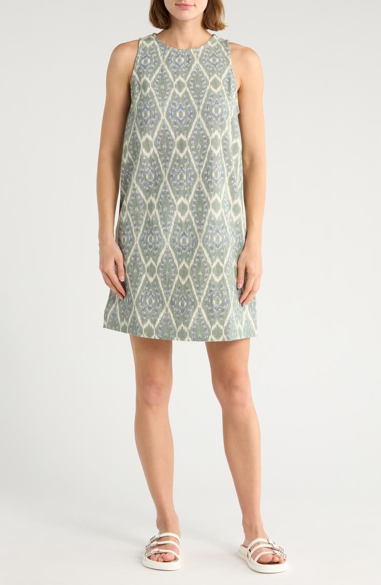 Faherty Carini Ikat Sleeveless Shift Dress, Main, color, Tuscan Ikat