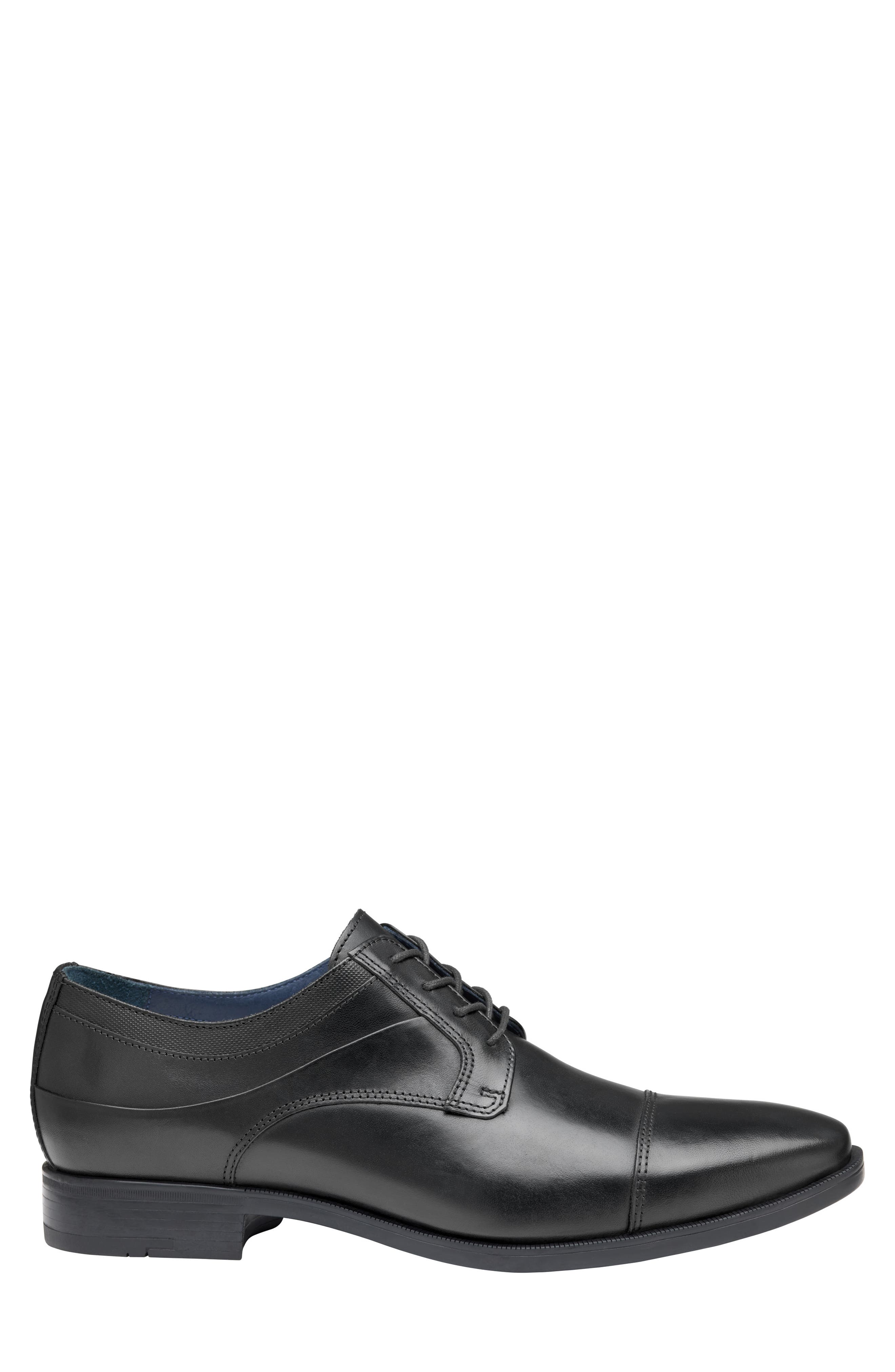 Johnston & Murphy Gibbons Cap Toe Derby, Alternate, color, Black Full Grain