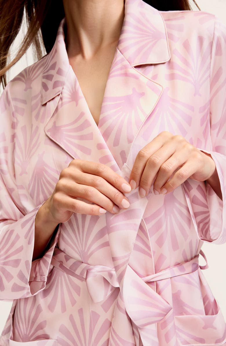 Petite Plume Silk Robe, Alternate, color, Pink