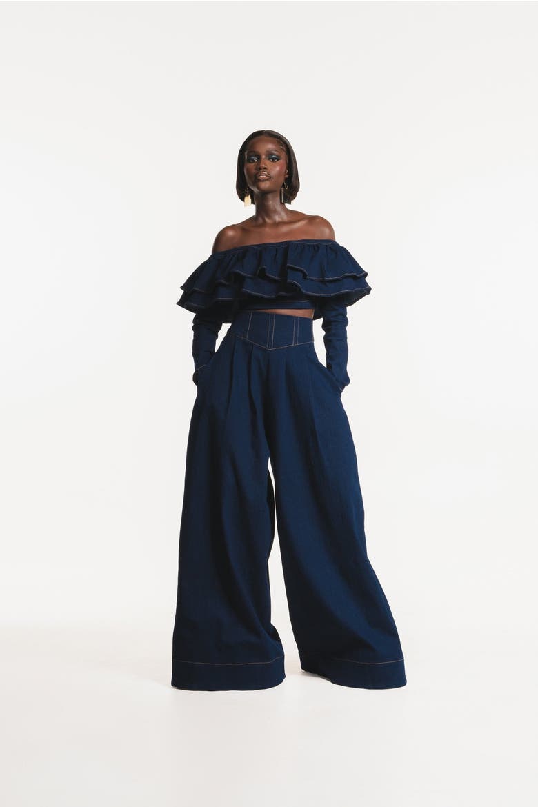 Denim Kiara Wide Leg Pants, Alternate, color, Denim Blue