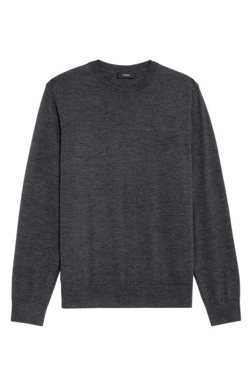 Theory Regal Wool Crewneck Sweater In Gray