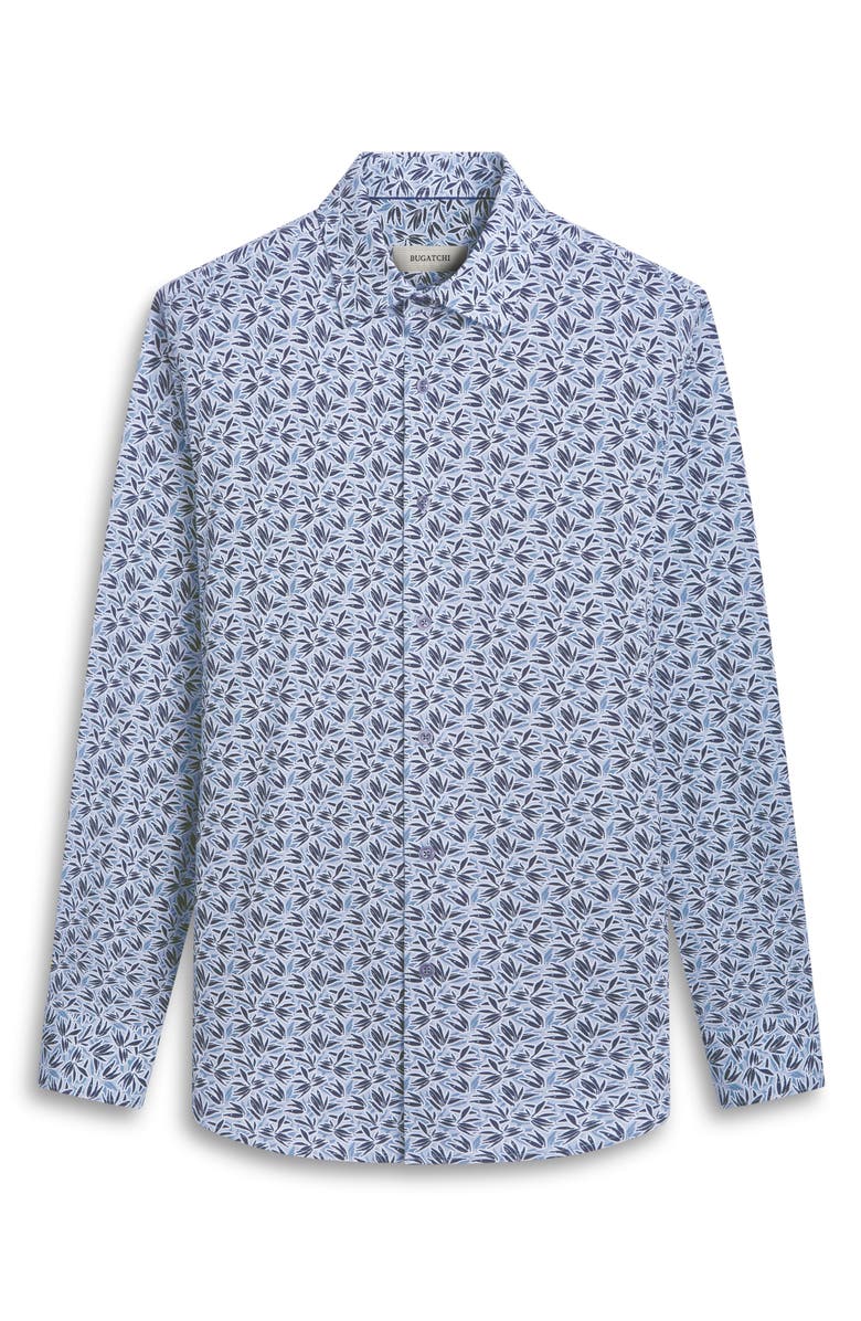 Bugatchi James OoohCotton<sup>®</sup> Leaf Print Button-Up Shirt, Alternate, color, Sage