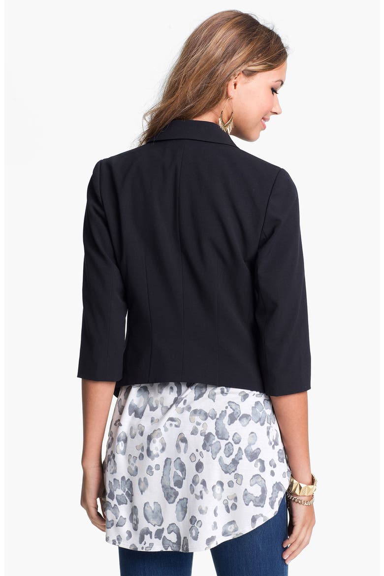 Frenchi® Curved Hem Blazer, Alternate, color, BLACK