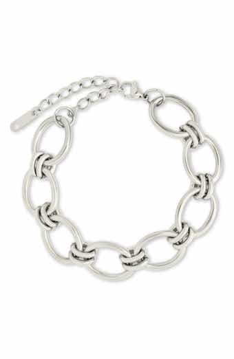 Sterling Forever Celia Oval Chain Link Bracelet