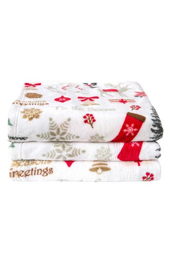 Woven & Weft Holiday Print Fleece Blanket