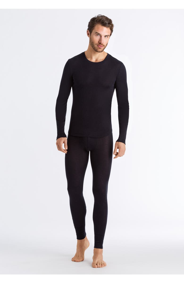 Hanro Silk Cashmere Longleg, Alternate, color, Black