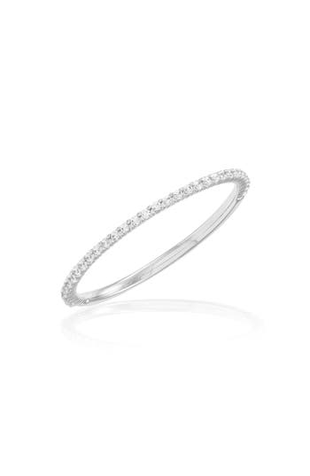 Frankie & Zoe Diamond Band Ring In Silver