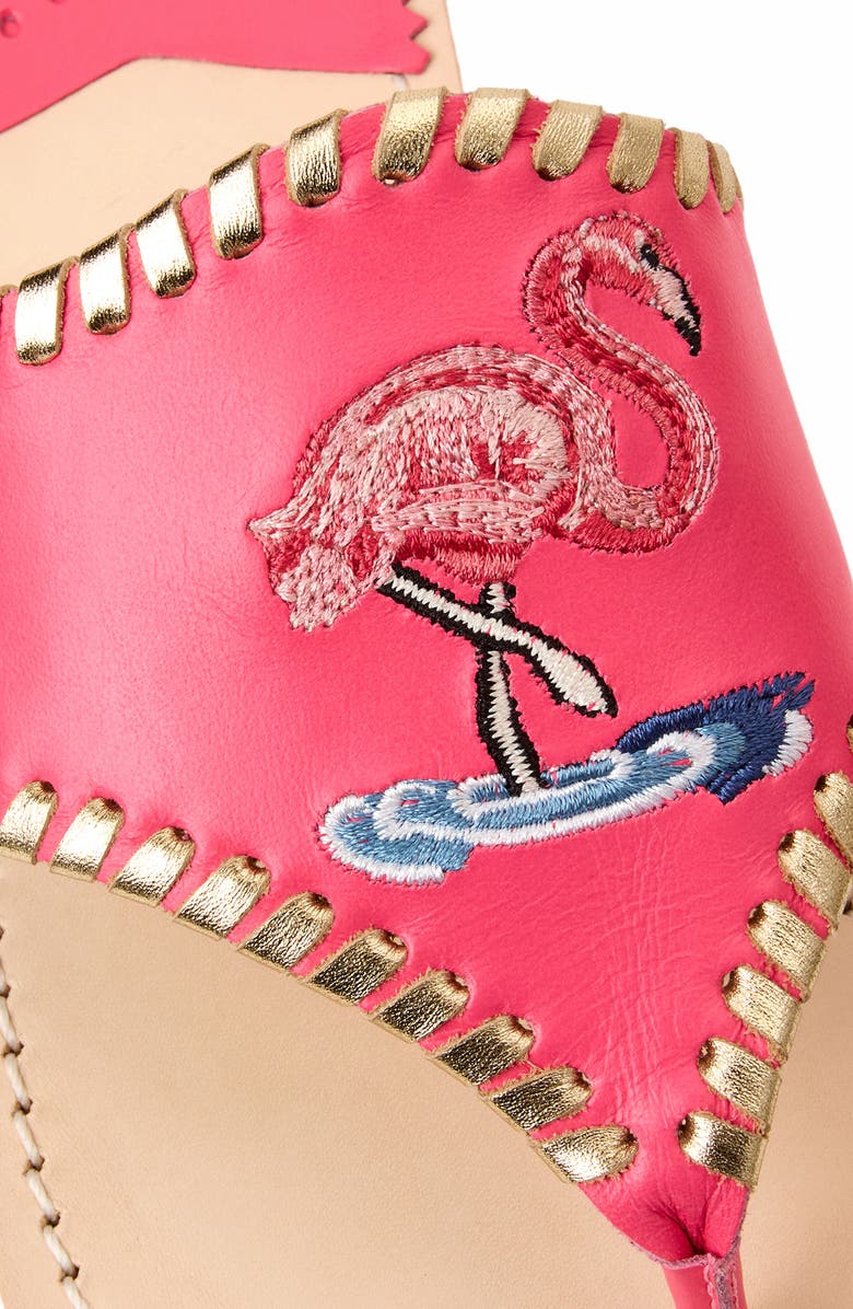 Jack Rogers Embroidered Flamingo Sandal, Alternate, color,