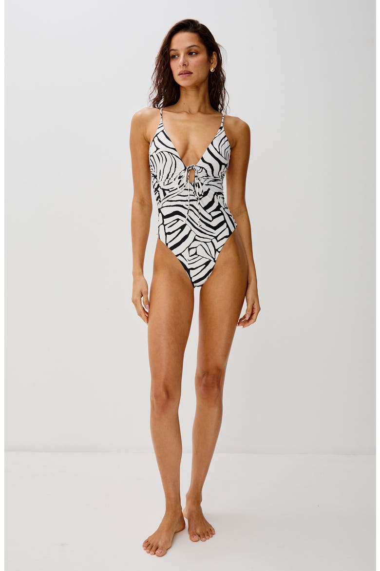 Piper Classic Keyhole One-Piece Swimsuit, Alternate, color, PLAYA BLANCA