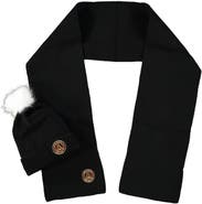 ZOOZATZ Atlanta United FC Fuzzy Cuffed Pom Knit Hat and Scarf Set