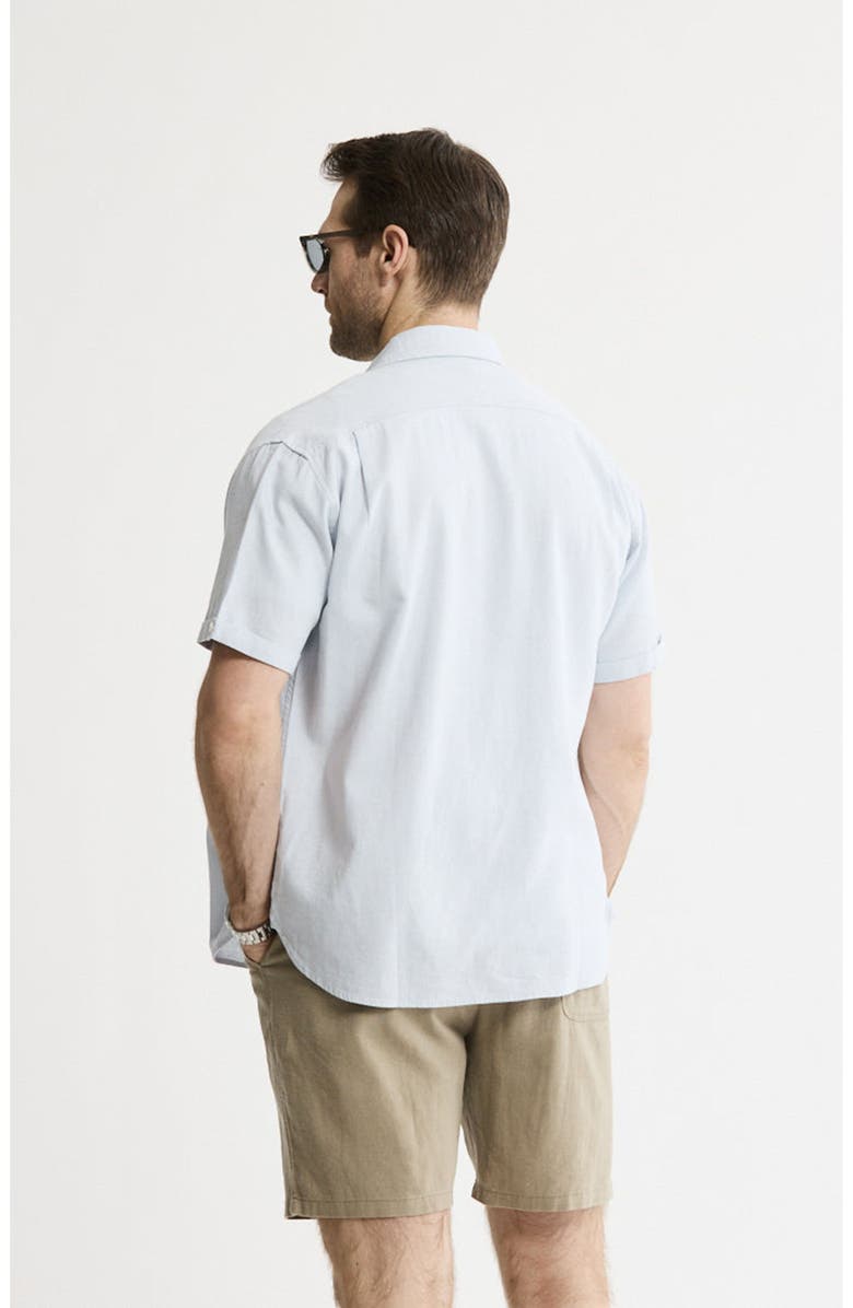 JACHS Linen Blend Short Sleeve Shirt, Alternate, color, Light Grey