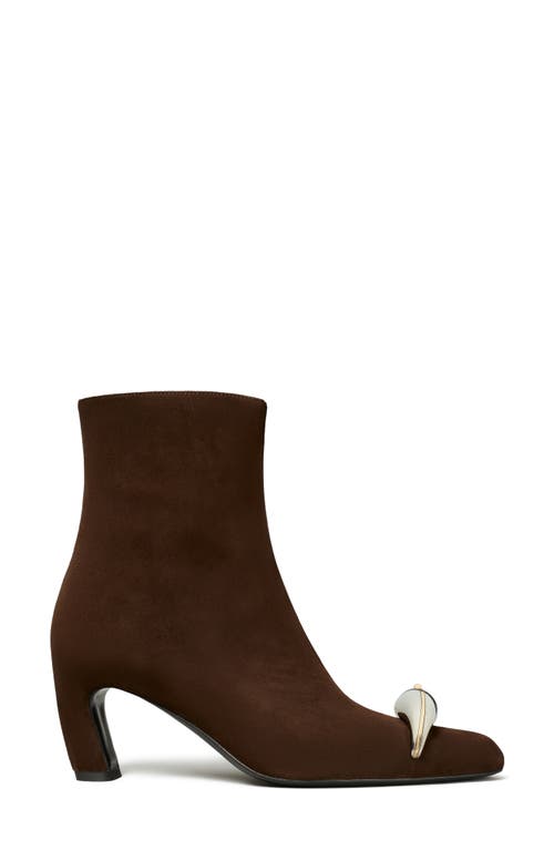 Tory Burch Pierced Xl 65 Suede Ankle Boots In Brown