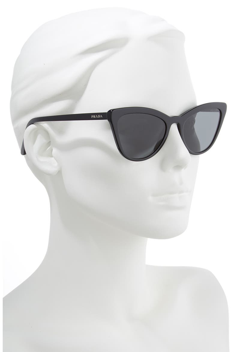 56mm Cat Eye Sunglasses, Alternate, color, BLACK SOLID