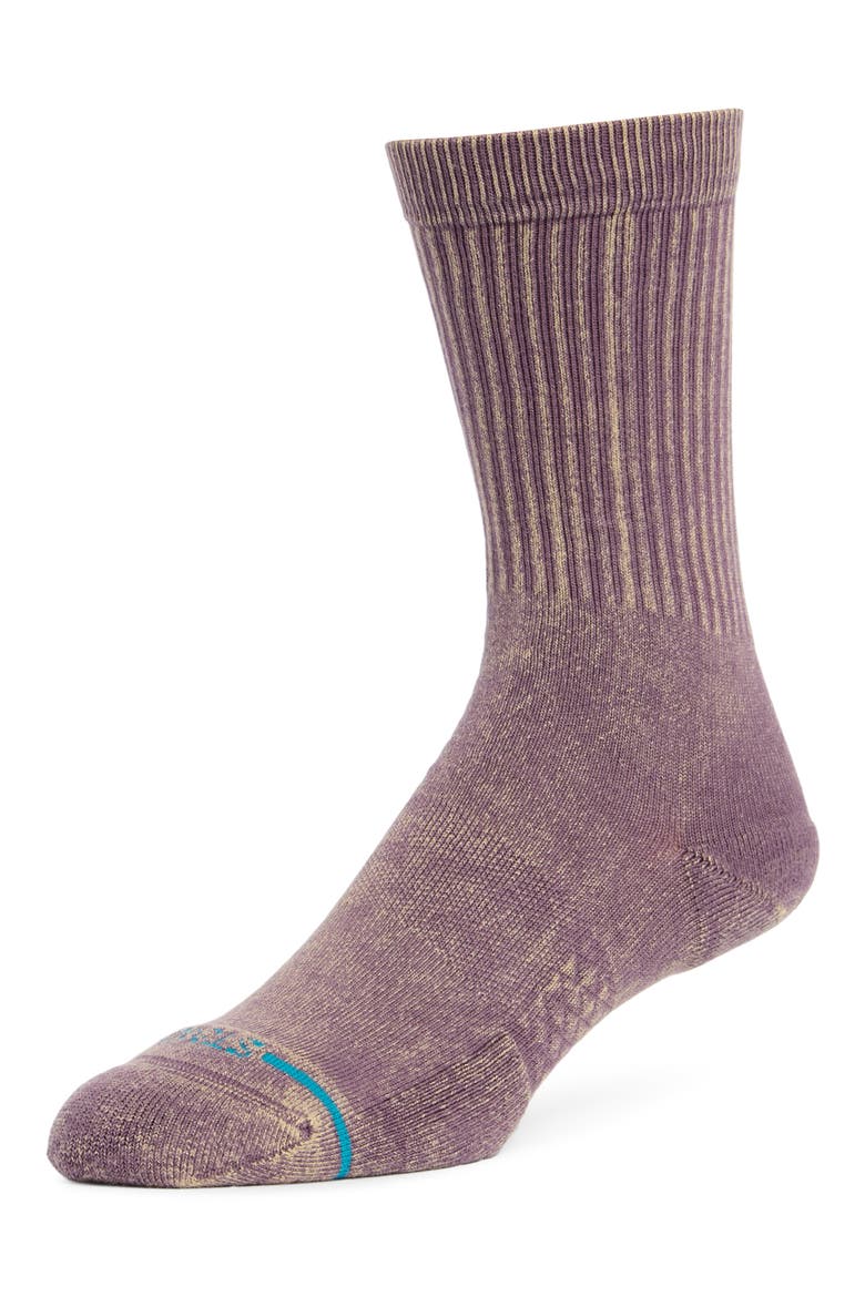 Icon Dyed Crew Socks, Main, color, PLUM