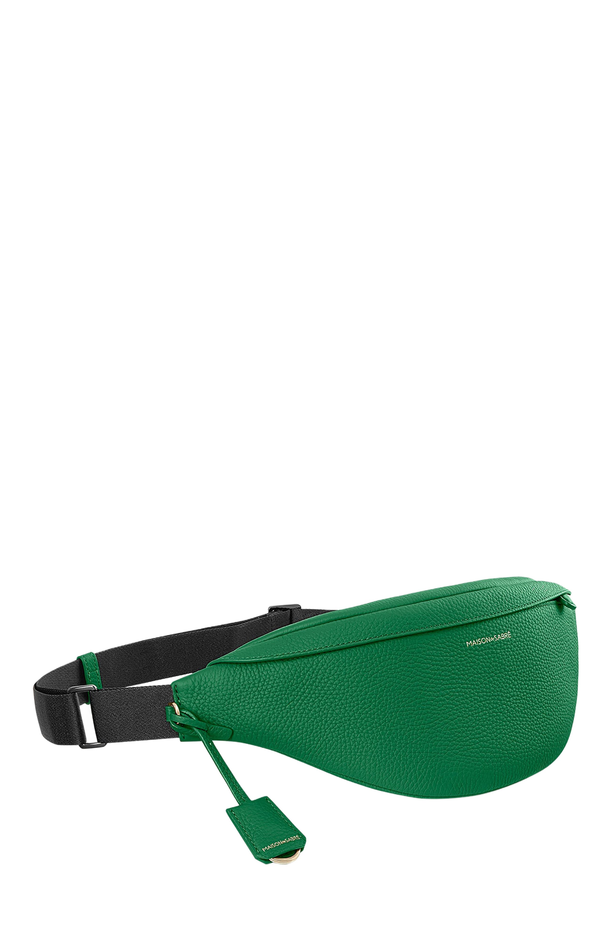 Leather Sling Bag, Alternate, color, Emerald Green
