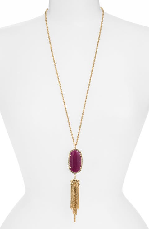 Rayne Stone Tassel Pendant Necklace