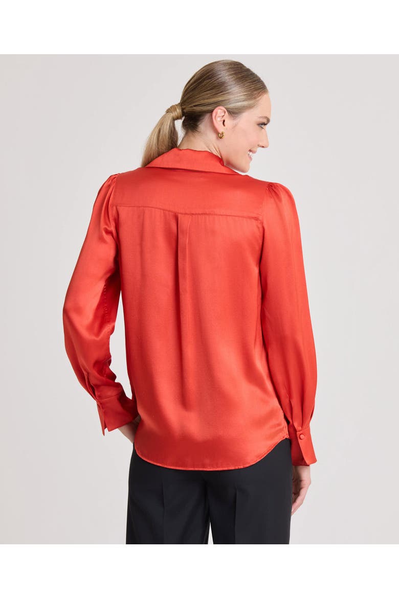 Beatrice Silk Satin Collar Shirt, Alternate, color, Red