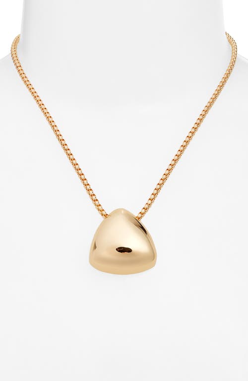Open Edit Puffy Triangle Pendant Necklace In Gold