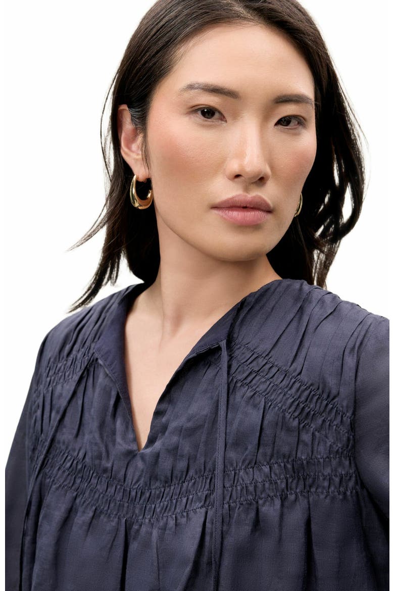 Anya Ramie Blouse, Alternate, color, NAVY