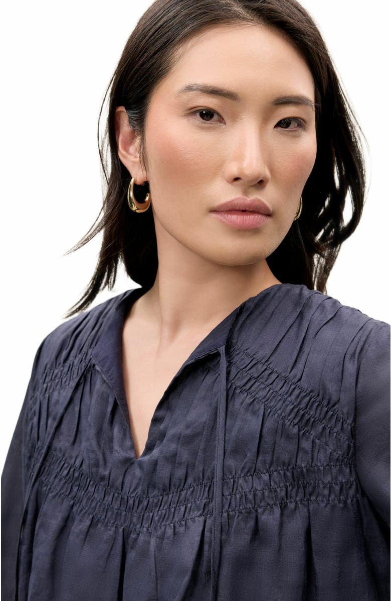 Rebecca Taylor Anya Ramie Blouse, Alternate, color, Navy