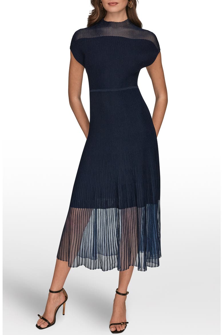 Sheer Rib Dress, Main, color, NIGHTFALL