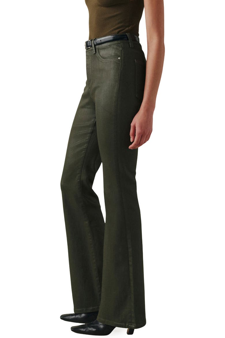 Austin High Waist Coated Bootcut Jeans, Alternate, color, COATED OLIVE GREEN