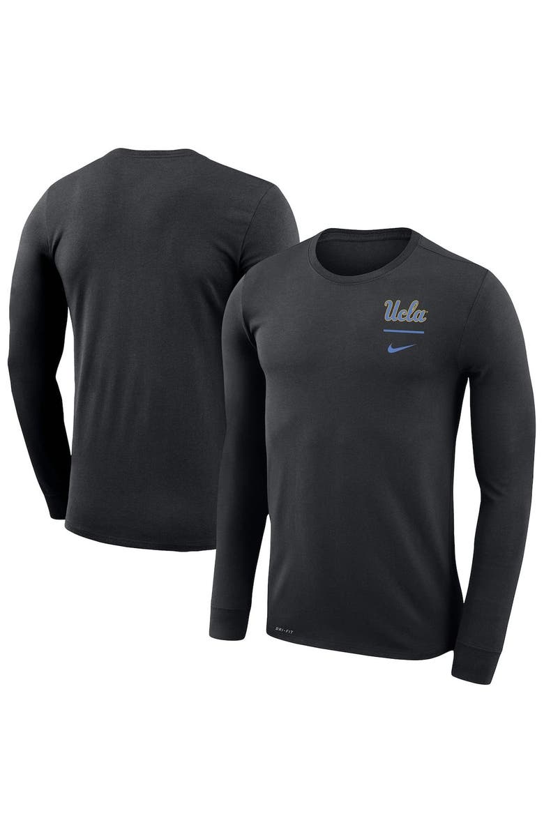 Nike Men's Nike Black UCLA Bruins Logo Stack Legend Performance Long Sleeve T-Shirt, Main, color,