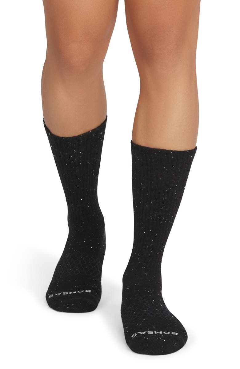 Bombas All Over Donegal Crew Socks, Alternate, color, Black