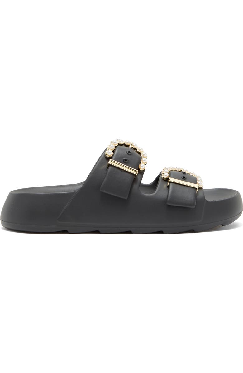 Stuart Weitzman Imitation Pearl Buckle Slide Sandal, Alternate, color,