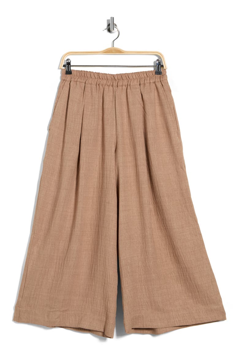 Woven Gaucho Pants, Alternate, color, HEATHER MUSHROOM