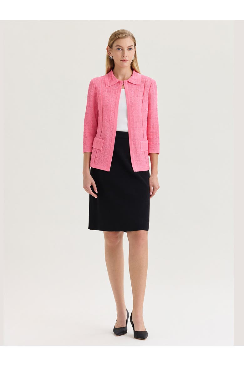 Tailored Tonal Pointelle Knit Jacket, Alternate, color, Pink