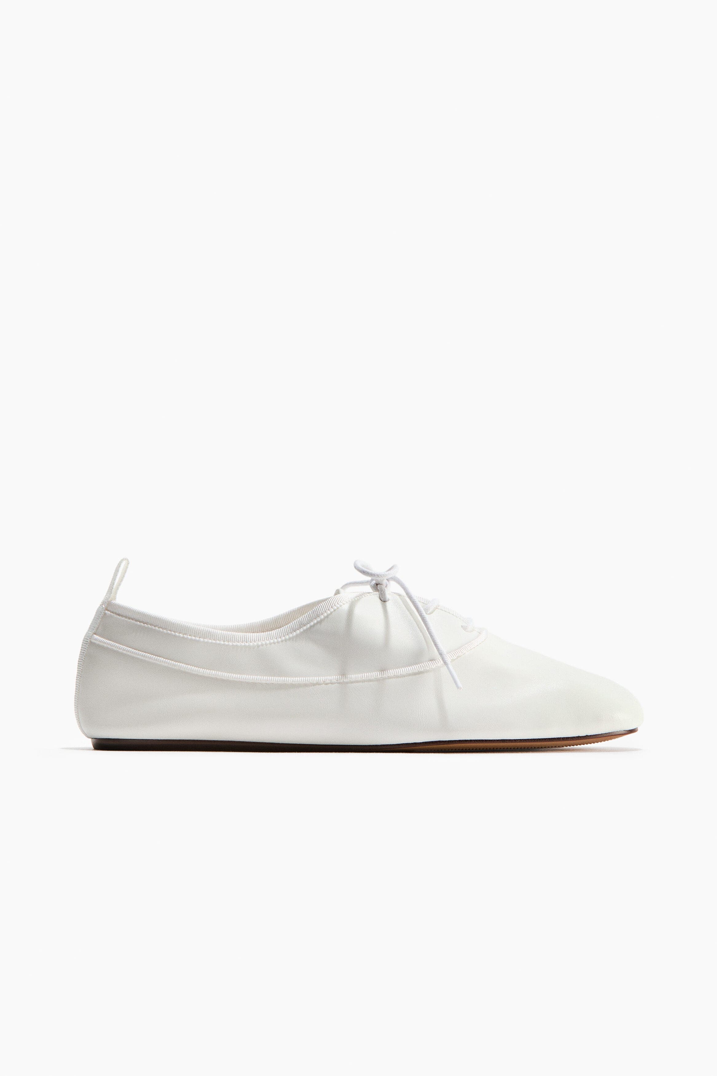 Lace-up Ballet Flats, Alternate, color, White