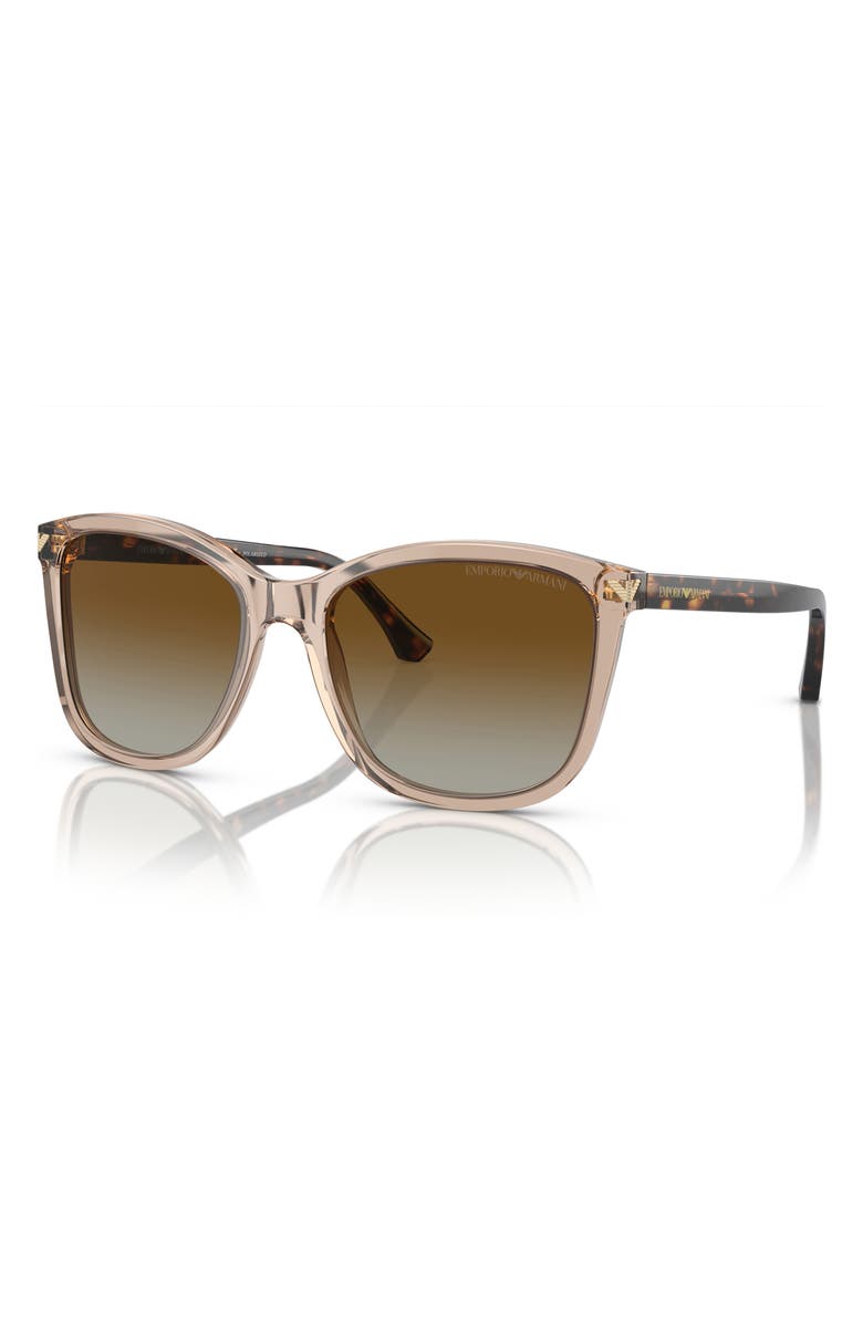 Emporio Armani 56mm Gradient Square Sunglasses, Alternate, color, Tundra / Gradient Brown Polar