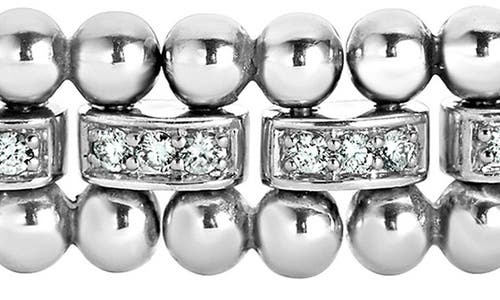 Lagos Caviar Spark Diamond Link Bracelet In Silver