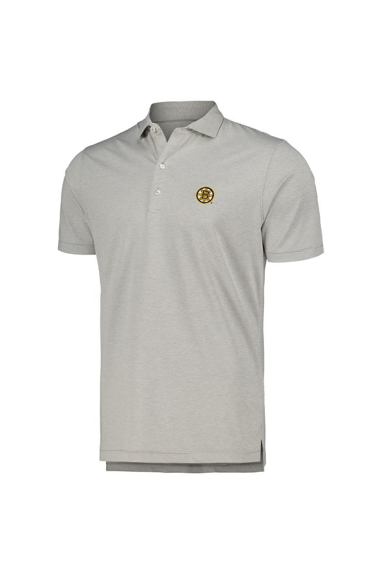 Men's johnnie-O Gray Boston Bruins Lyndon Striped Jersey Polo, Alternate, color, Gray