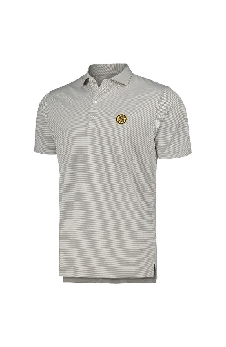 johnnie-O Men's johnnie-O Gray Boston Bruins Lyndon Striped Jersey Polo, Alternate, color,