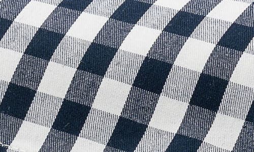 Petite Plume Set Of 4 Gingham Cotton Napkins In Navy