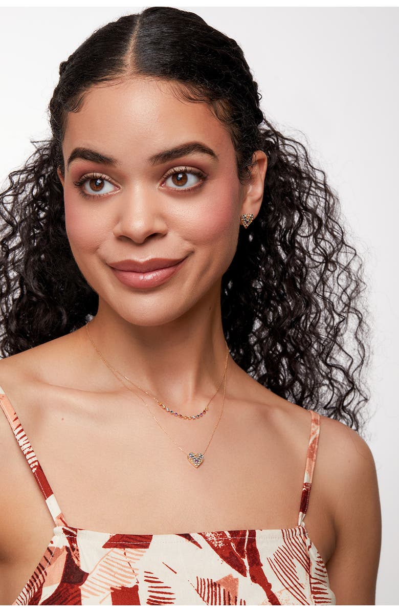 Bony Levy Pavé Heart Stud Earrings, Alternate, color, 