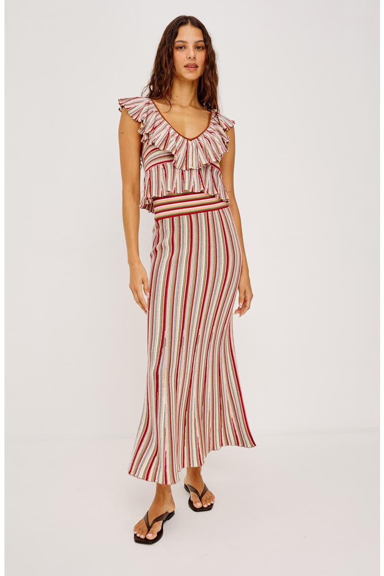 Nari Stripe Cotton Knit Skirt, Alternate, color, HAVANA STRIPE