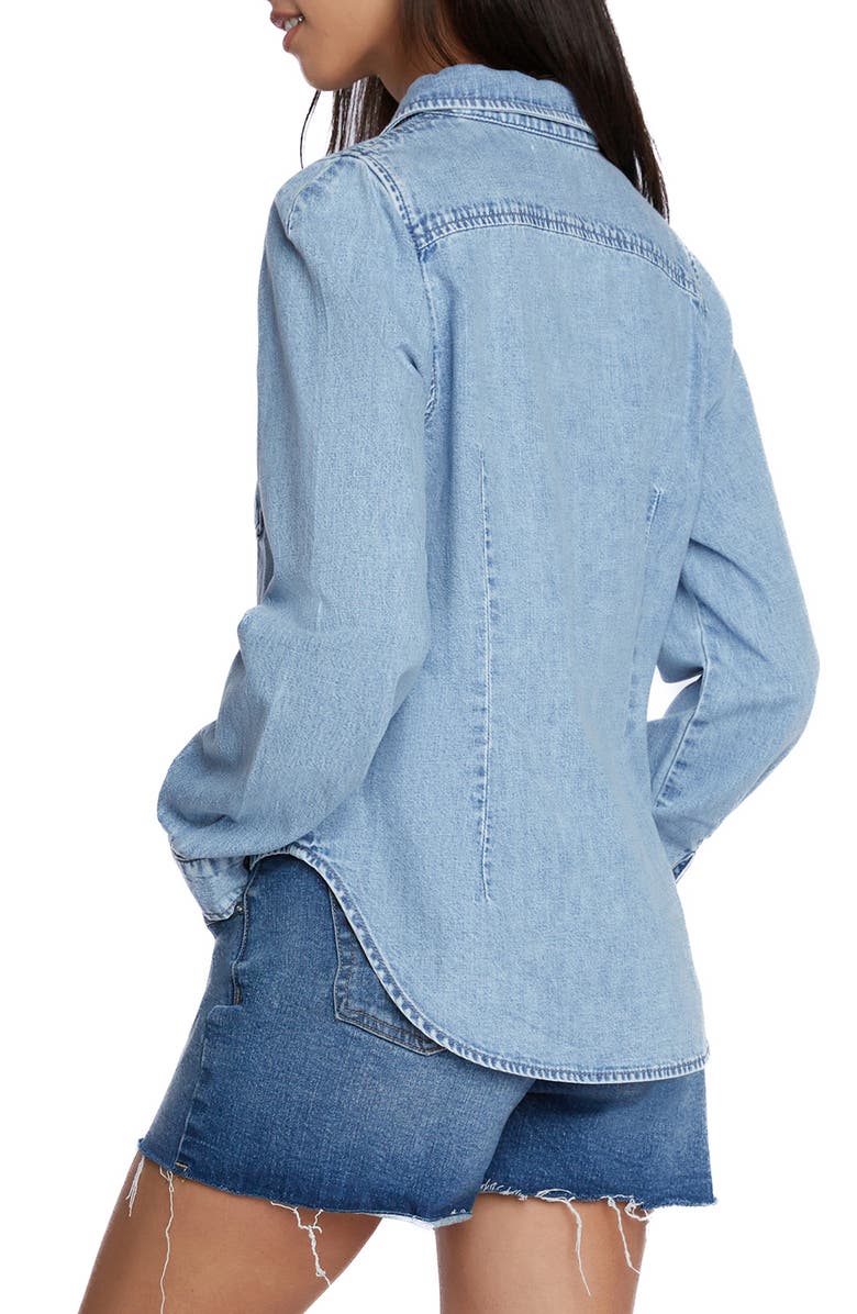 Wash Lab Denim Marla Denim Shirt, Alternate, color, Sky Blue