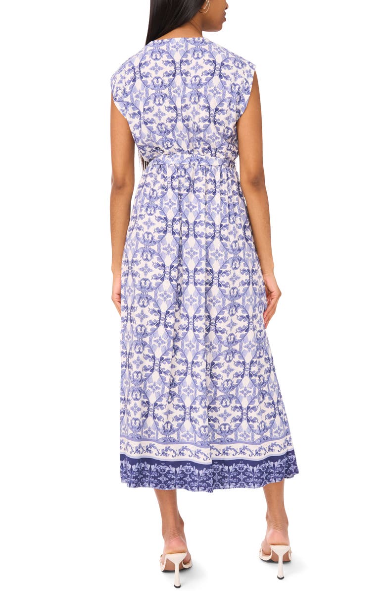 Halogen<sup>®</sup> Floral Cap Sleeve Tie Waist Maxi Dress, Alternate, color, Blue Multi