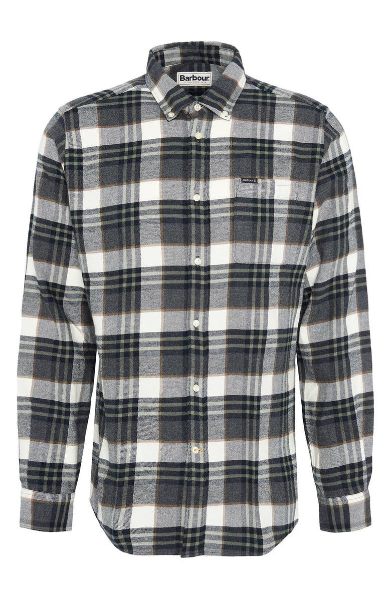 Barbour Fallbay Tailored Fit Flannel Button-Down Shirt, Alternate, color, 