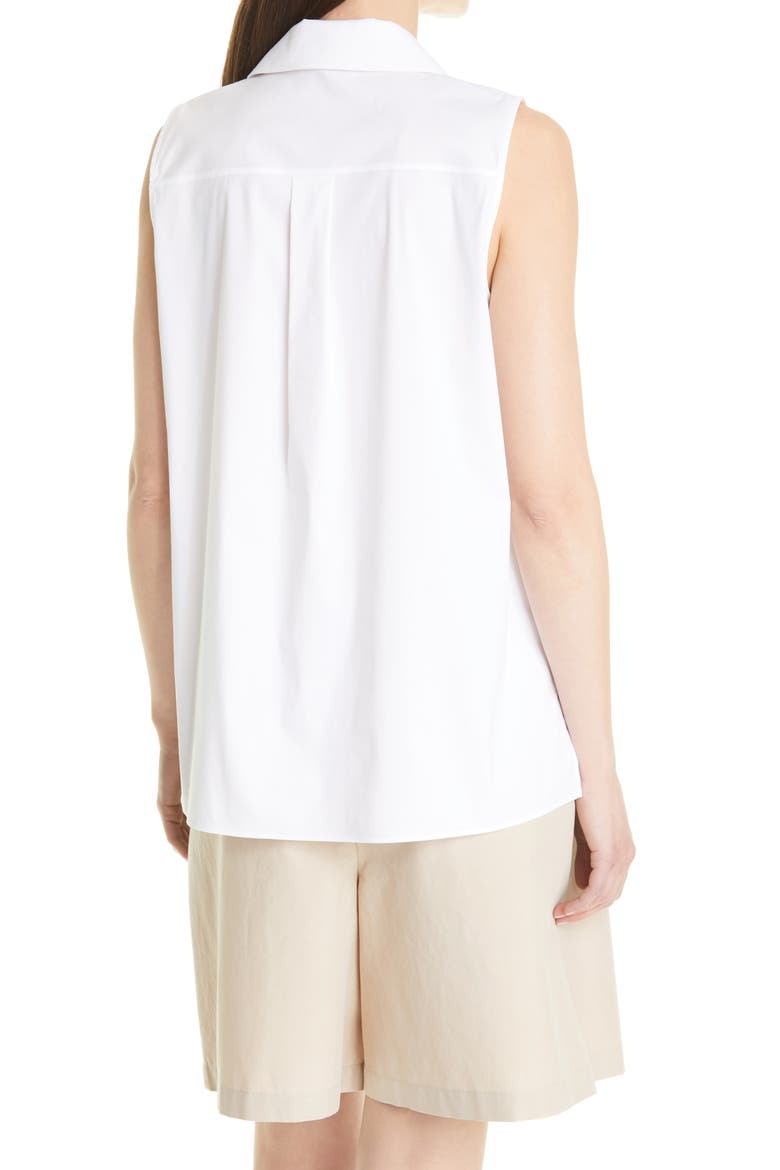 Siona Cotton Blend Stretch Poplin Top, Alternate, color, WHITE